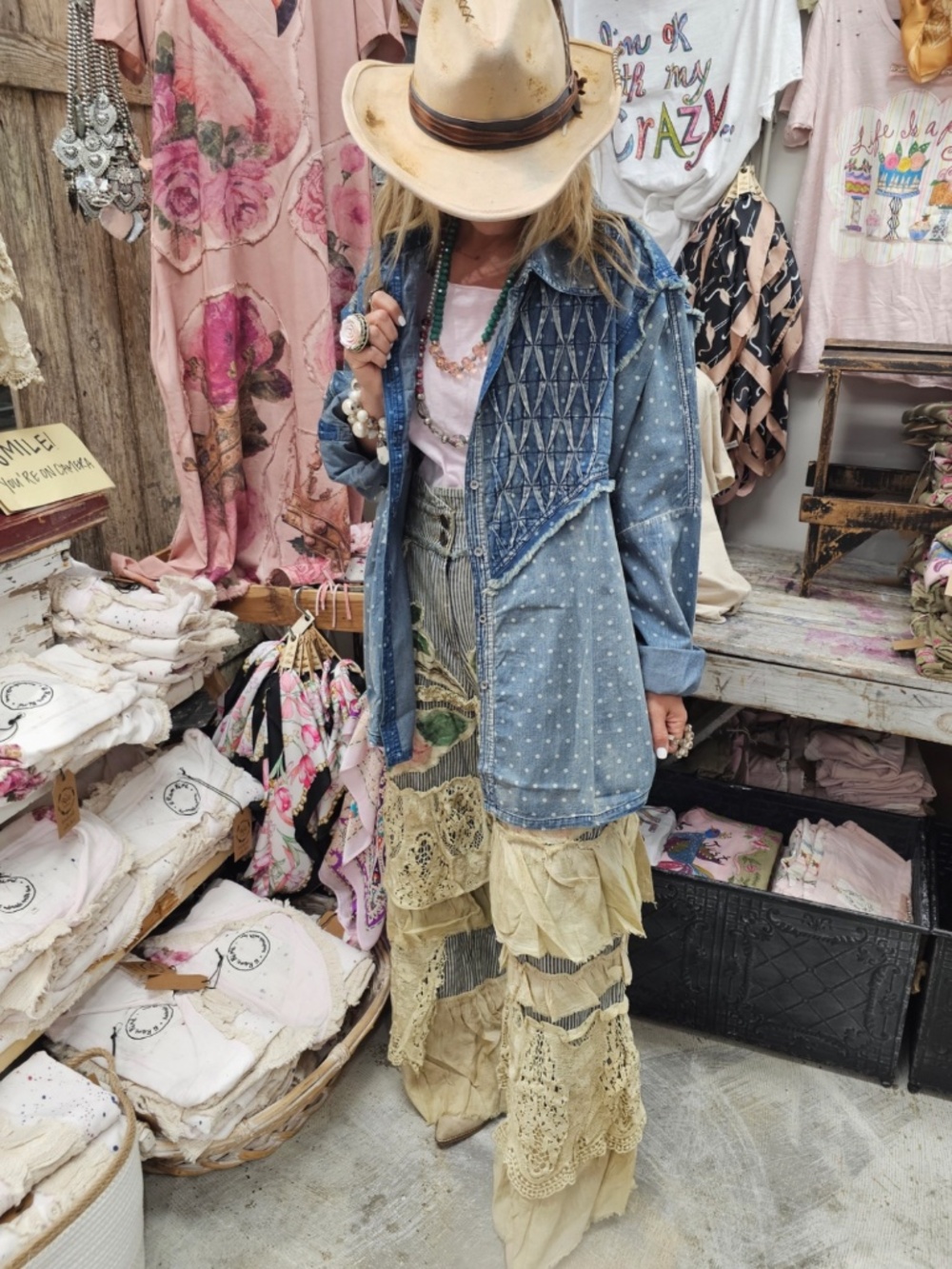 ❤️ A RARE BIRD “ ROSIE“ A RARE BIRD HAND MADE ROSE PANT WITH ANTIQUE TEA WASH 91 - Picture 5 of 9